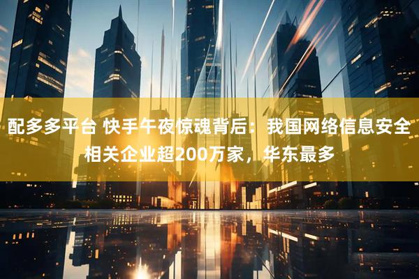 配多多平台 快手午夜惊魂背后：我国网络信息安全相关企业超200万家，华东最多